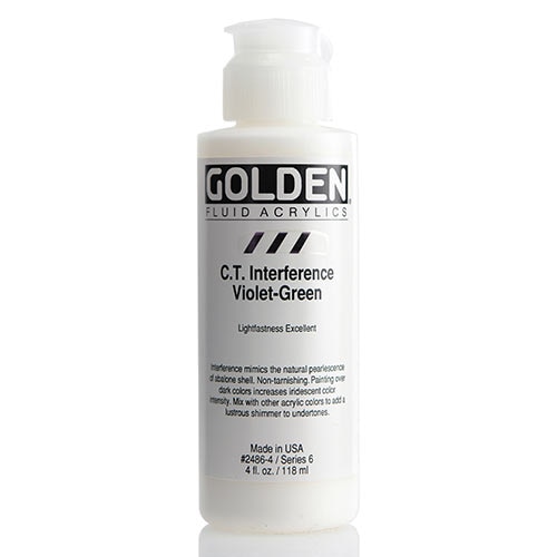 Golden, Fluid Acrylic, Paint, 4oz, Interference Violet Green